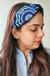 Buy_The House of Aqua_Black Pearls, Sequins, Beads Evil Eye Art Embroidered Headband _at_Aza_Fashions