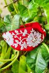 Shop_The House of Aqua_Red Cut Work, Beads, Pearls Blossom Embroidered Headband _at_Aza_Fashions
