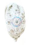 The House of Aqua_Off White Beads, Sequins Floral Embroidered Headband _Online_at_Aza_Fashions