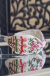 Buy_The House of Aqua_White Cut Work, Beads, Pearls Flora Embroidered Silk Headband _at_Aza_Fashions
