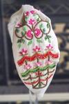 Shop_The House of Aqua_White Cut Work, Beads, Pearls Flora Embroidered Silk Headband _at_Aza_Fashions