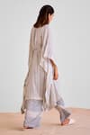 Buy_Cotton And Clay_Off White Modal V-neck Stripe Print Kaftan And Trouser Set _Online_at_Aza_Fashions