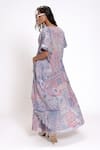 Shop_Doh Tak Keh_Purple Pleated Texture Printed Cape _at_Aza_Fashions