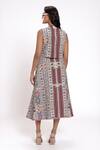 Shop_Doh Tak Keh_Gray Rayon Tribal Geometric Printed Vest_at_Aza_Fashions