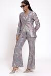 Buy_Doh Tak Keh_Purple Georgette Sequins Bell Bottom Pant _at_Aza_Fashions