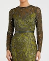 Mac Duggal Green Polyester Sequins, Beads Round Neck Abstract Embroidered Gown Online at Aza Fashions Mac Duggal_Green Polyester Sequins, Beads Round Neck Abstract Embroidered Gown _Online_at_Aza_Fashions