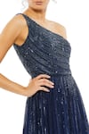 Mac Duggal Blue Polyester Sequins, Beads Asymmetric Geometric Cascading Gown Online at Aza Fashions Mac Duggal_Blue Polyester Sequins, Beads Asymmetric Geometric Cascading Gown _Online_at_Aza_Fashions