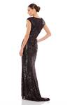 Shop_Mac Duggal_Brown Polyester Embellished Sequins V Neck Gown _at_Aza_Fashions