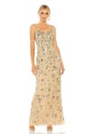 Buy_Mac Duggal_Gold Polyester Sequins, Beads Scoop Neck Floral Bloom Embellished Gown _at_Aza_Fashions