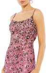 Mac Duggal_Pink Polyester Embellished Floral Bloom Scoop Neck Sequined Gown _Online_at_Aza_Fashions