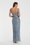 Shop Mac Duggal Gray Polyester Sequins, Beads Scoop Neck Floral Gown at Aza Fashions Shop_Mac Duggal_Gray Polyester Sequins, Beads Scoop Neck Floral Gown _at_Aza_Fashions