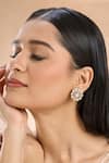 Buy_Nazaakat By Samara Singh_Gold Plated Piping Polki Studded Floral Studs _at_Aza_Fashions