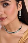 Buy_Nazaakat By Samara Singh_Green Imitation Diamonds American Necklace Set _at_Aza_Fashions