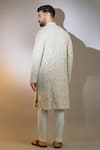 Shop_Kasbah_Beige Georgette Embroidery Thread Paisley Kurta _at_Aza_Fashions