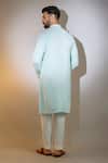Shop_Kasbah_Blue Georgette Embroidery Thread Floral Chikankari Kurta _at_Aza_Fashions