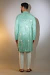 Shop_Kasbah_Green Silk Mirrors, Sequins, Embroidery Sage Kurta _at_Aza_Fashions