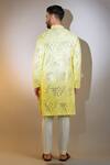 Shop_Kasbah_Yellow Silk Mirrors, Sequins Geometric Work Kurta _at_Aza_Fashions