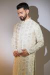 Kasbah_Beige Georgette Embroidery Chikankari Sequin Work Kurta _Online_at_Aza_Fashions