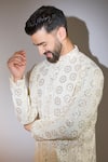 Buy_Kasbah_Beige Georgette Embroidery Chikankari Sequin Work Kurta _Online_at_Aza_Fashions