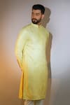 Buy_Kasbah_Yellow Silk Chains, Sequins Chikankari Thread Embroidered Kurta _at_Aza_Fashions