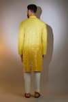 Shop_Kasbah_Yellow Silk Sequins, Embroidery Ombre Kurta _at_Aza_Fashions