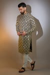 Kasbah_Black Georgette Mirrors, Zari Embroidered Kurta _Online_at_Aza_Fashions