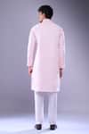 Shop_Arihant Rai Sinha_Pink Linen Embroidery Floral Aari Kurta Set _at_Aza_Fashions
