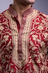 Shop_Arihant Rai Sinha_Maroon Polyester, Silk Embroidery Floral Garden Kurta Set _Online_at_Aza_Fashions
