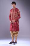 Buy_Arihant Rai Sinha_Maroon Polyester, Silk Mirrors, Floral Embroidered Kurta Set With Patiala Pant _Online_at_Aza_Fashions