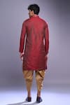 Shop_Arihant Rai Sinha_Maroon Polyester, Silk Embroidery Floral Kurta Set _at_Aza_Fashions