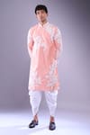 Arihant Rai Sinha_Pink Polyester, Silk Embroidery Flower Vine Kurta And Patiala Pant _at_Aza_Fashions