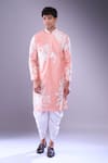 Buy_Arihant Rai Sinha_Pink Polyester, Silk Embroidery Flower Vine Kurta And Patiala Pant _at_Aza_Fashions