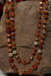 Shop_Dugran By Dugristyle_Multi Color Natural Stone Gold Plated Layered Necklace With _at_Aza_Fashions