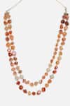Shop_Dugran By Dugristyle_Multi Color Natural Stone Gold Plated Layered Necklace With _Online_at_Aza_Fashions