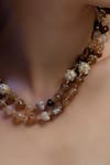 Dugran By Dugristyle_Gold Plated Pearls, Stones Layered Necklace _Online_at_Aza_Fashions