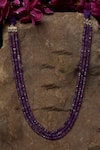Shop_Dugran By Dugristyle_Purple Gold Plated Layered Necklace With Stones _at_Aza_Fashions