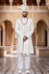 Buy Arihant Rai Sinha Cream Chanderi, Silk Sequins, Embroidery Sherwani With Churidar Online at Aza Fashions Buy_Arihant Rai Sinha_Cream Chanderi, Silk Sequins, Embroidery Sherwani With Churidar _Online_at_Aza_Fashions