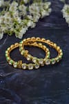 Buy_Vivinia By Vidhi Mehra_Gold Plated Piping, Stones Polki And Kundan Bangles Set _at_Aza_Fashions