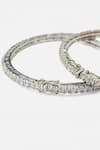 Vivinia By Vidhi Mehra_Silver Plated Zari Designer Zircon Stone Bangles Set _Online_at_Aza_Fashions