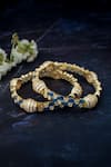 Buy_Vivinia By Vidhi Mehra_Gold Plated Crystals Gemstone Kada Bangles Set _at_Aza_Fashions