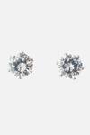 Shop_Vivinia By Vidhi Mehra_Silver Plated Zari Zircon Stud Earrings _at_Aza_Fashions