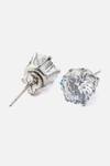 Vivinia By Vidhi Mehra_Silver Plated Zari Zircon Stud Earrings _Online_at_Aza_Fashions