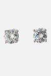 Shop_Vivinia By Vidhi Mehra_Silver Plated Crystals Cubic Zirconia Stud Earrings _at_Aza_Fashions