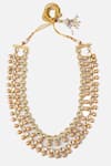 Shop_Vivinia By Vidhi Mehra_Gold Plated Kundan And Polki Long Layered Necklace _at_Aza_Fashions