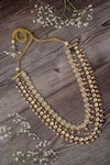 Buy_Vivinia By Vidhi Mehra_Gold Plated Kundan And Polki Long Layered Necklace _at_Aza_Fashions