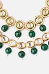 Buy_Vivinia By Vidhi Mehra_Gold Plated Beads, Zari Kundan And Polki Layered Necklace _Online_at_Aza_Fashions