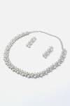 Buy Vivinia By Vidhi Mehra Silver Plated Crystals Cubic Zirconia Floral Choker And Earrings Set Online at Aza Fashions Buy_Vivinia By Vidhi Mehra_Silver Plated Crystals Cubic Zirconia Floral Choker And Earrings Set _Online_at_Aza_Fashions