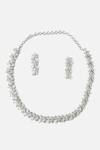 Shop Vivinia By Vidhi Mehra Silver Plated Crystals Cubic Zirconia Floral Choker And Earrings Set at Aza Fashions Shop_Vivinia By Vidhi Mehra_Silver Plated Crystals Cubic Zirconia Floral Choker And Earrings Set _at_Aza_Fashions