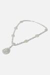 Vivinia By Vidhi Mehra_Silver Plated Crystal Pendant Necklace _Online_at_Aza_Fashions