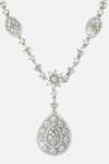 Buy_Vivinia By Vidhi Mehra_Silver Plated Crystal Pendant Necklace _Online_at_Aza_Fashions